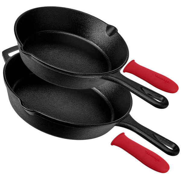 Pre-Seasoned Cast Iron Skillet and Grill Pan Set