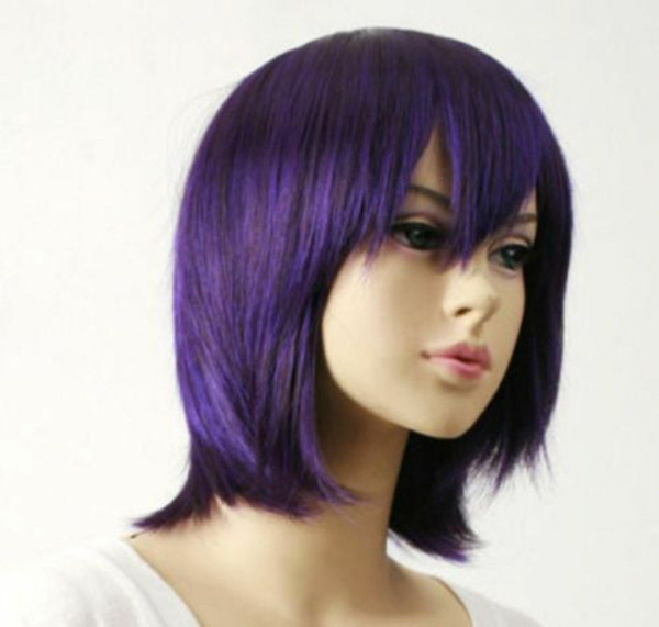 Short dark on sale purple wig