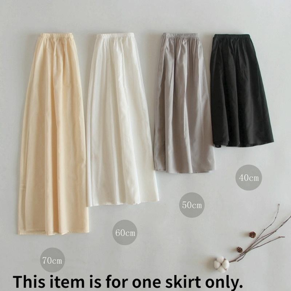 Cotton Underskirt Petticoat Half Slip A Line Elastic Waist Safety Skirt  40/50/60/70CM