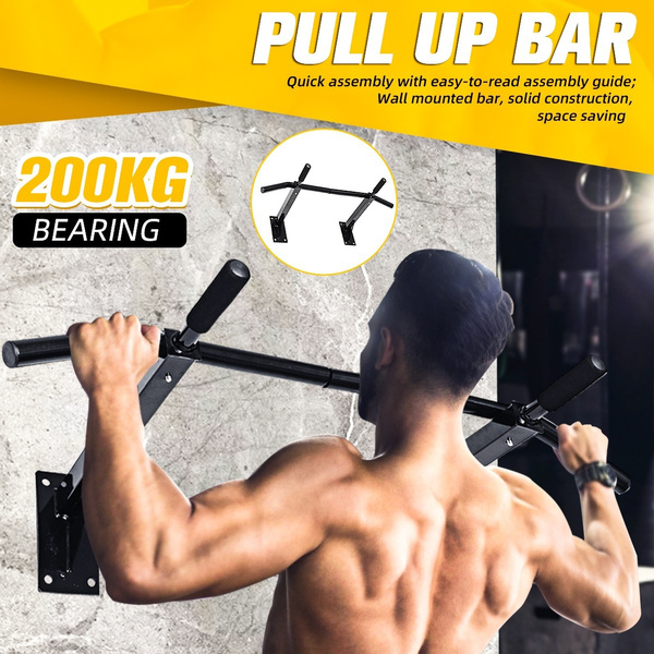 Wall Mounted Chin Up Bar Holds up to 400 lbs Heavy Duty Steel Pull Up Bar for Home Workout Exercise Fitness Gym Equipment for Leg Raises