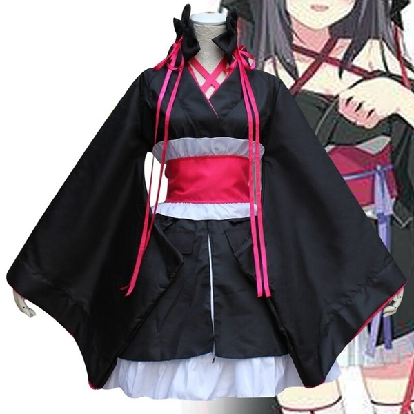 Lolita Black Mixed Pink Machine-Doll wa Kizutsukanai Yaya Women Cosplay Costume