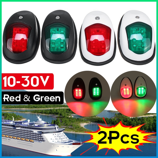 10-30V LED Marine Boat Yacht Navigation Lights Lamp Bow Light Port  Starboard Side Light Signal Lamp for Pontoon, Skeeter, Power Boat and Skiff  (2Pcs=Red+Green)