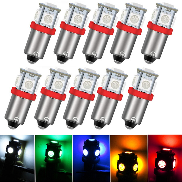 Pack 10 Ampoules LED BA9S 5050 5SMD 12V Blanc - Éclairage Intérieur Voiture Et Plaque