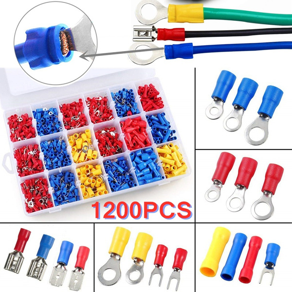 New 720 x Insulated Electrical Wire Terminals Crimp Butt Connector Spade Kit