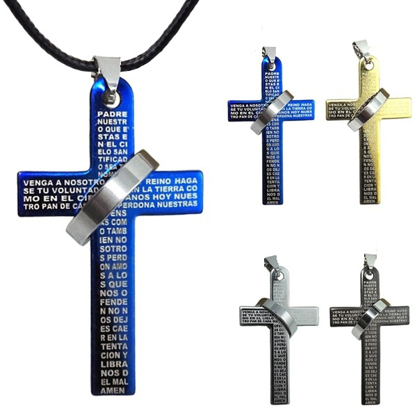 Cross necklace with sales ring around it