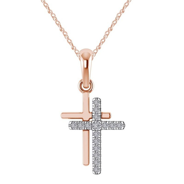 Fashion Luxury Two-color Double Cross 