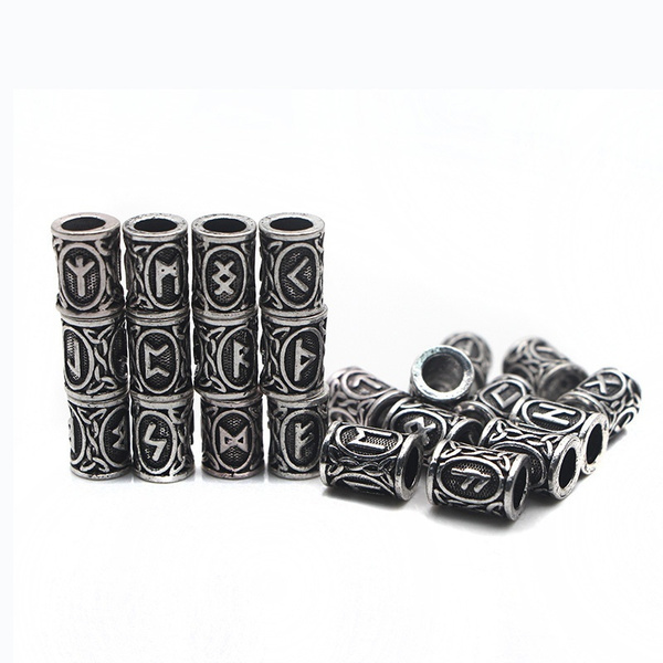 DIY Runes Paracord Men Rune Findings Hair Runes Beads Beard Kit Viking ...