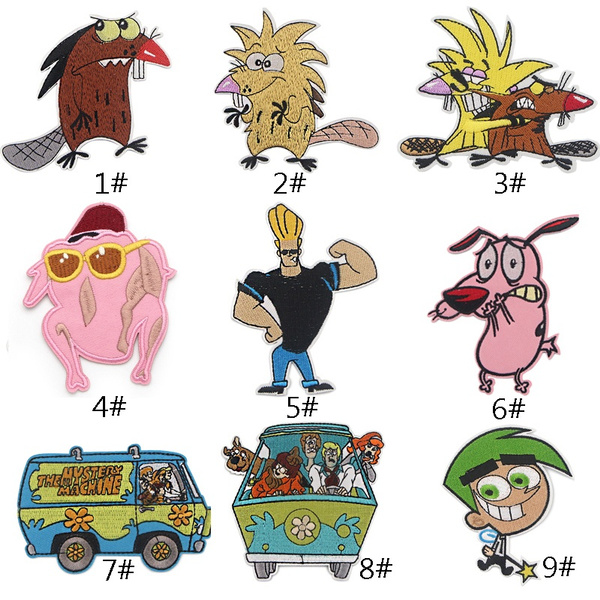 1 Pcs Funny Cartoon Patch Stickers Iron On Embroidered Patches