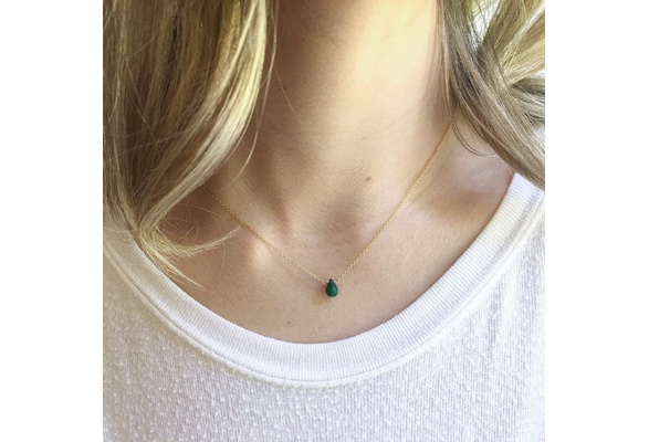 dainty emerald necklace