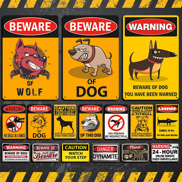 Beware of Dogs Rustic Metal Staked Yard Warning Sign 21 to 33 