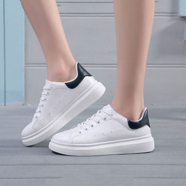 Women Casual Shoes Spring Summer Tenis Feminino Lace Up White Shoes Woman PU Flats Female Shoes Sneakers | Wish
