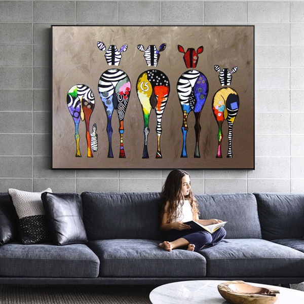 Abstract oil painting Zebra Canvas wall Art Painting Animal paintings Colorful canvas Art Print African Animals wall Art wall Pictures For Living Room home decor | Wish Abstract oil painting Zebra Canvas wall Art Painting Animal paintings Colorful canvas Art Print African Animals wall Art wall Pictures For Living Room home decor | Wish