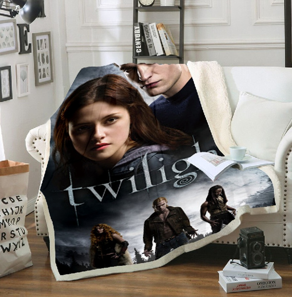 Movie Twilight 3D Print Sofa Couch Quilt Cover Bedding Blanket Sherpa Blanket QR 