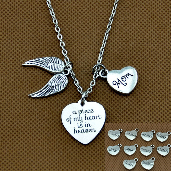 Angel Wing Necklace, Memorial Necklace 