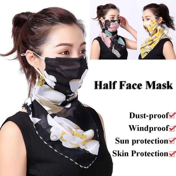 Unisex Men Women Breathable Triangle Bandana Half Face Mask Neck Cover Scarf 