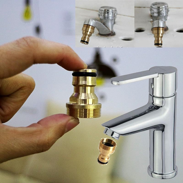 1pc Brass Male Quick Connector Adaptor Garden Water Hose Pipe Tap Wish 1pc Brass Male Quick Connector Adaptor, Garden Hose Kitchen Tap Connector
