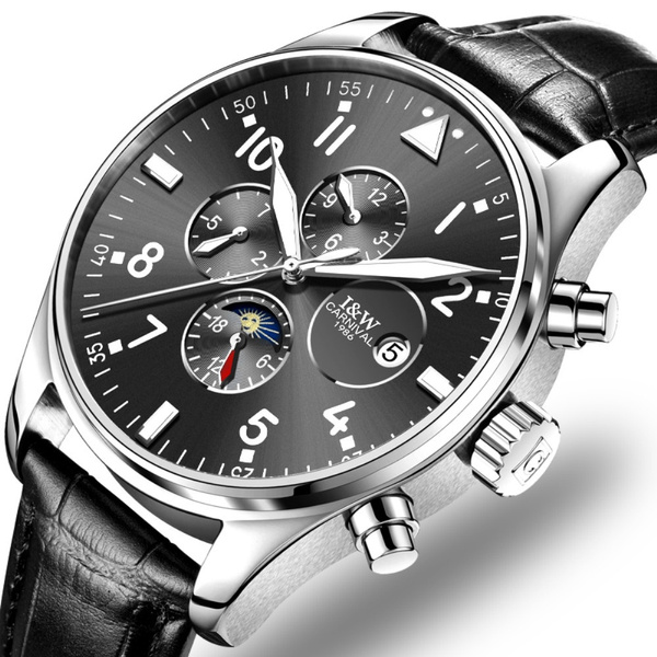 CARNIVAL I&W Series Men's Complications Analog Automatic Mechanical ...