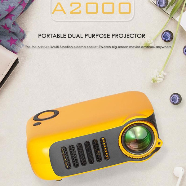 A2000 Mini Portable Projector 800 lumen Supports 1080P LCD 50000 Hours