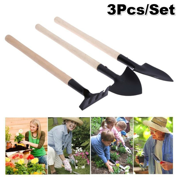 Set Spade Shovel Mini Rake Flower Gardening Tools Planting Pipping Succulents 