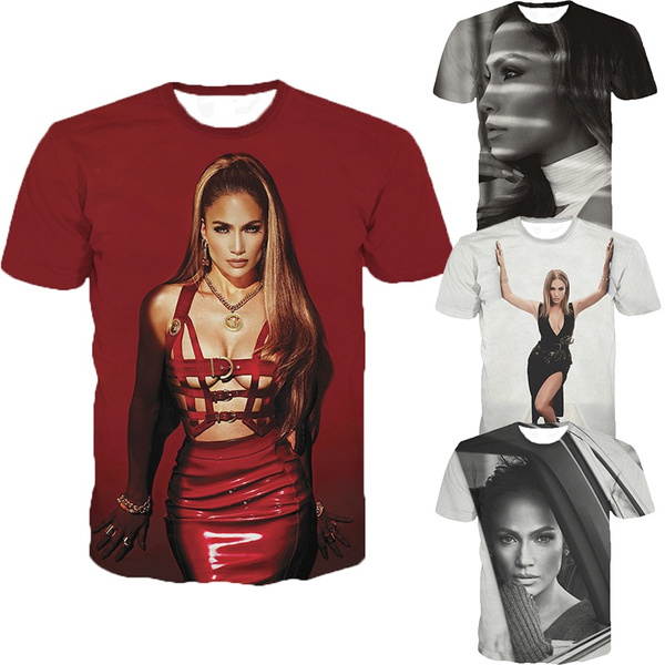 Jennifer Lopez 3D Print T Shirt Summer Fashion Casual Short Sleeve T-shirts  Men Women Harajuku Jennifer Lopez Streetwear T Shirt Cool Tee Tops