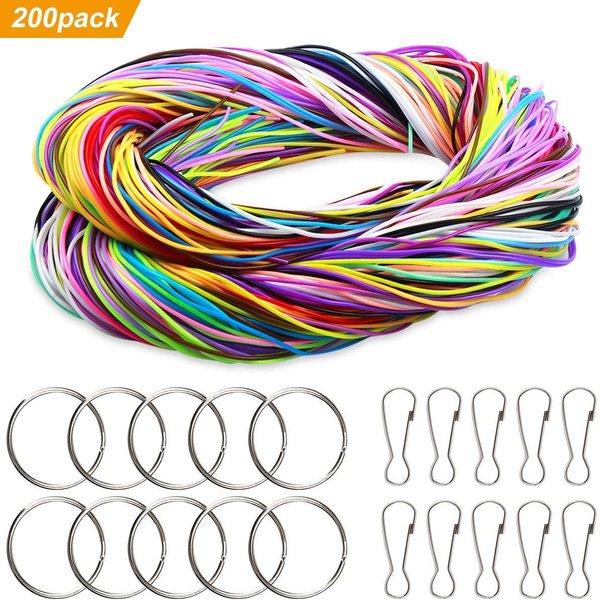 492 feet Gimp Bracelet Making Scoubidou Strings DIY Craft Lacing String for Jewelry Making with Snap Clip Hooks Keychain Ring Clips Lobster Clasps Whaline 30 Colors Plastic Lacing Cords with Box 