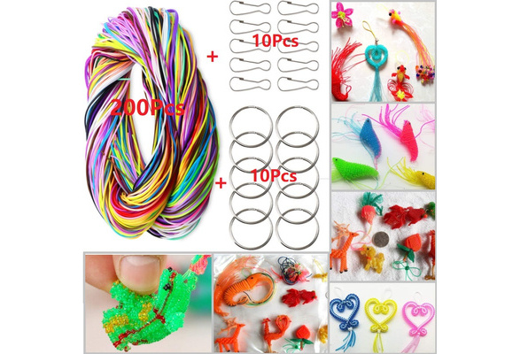 sinzau 200 Pieces Scoubidou Plastic String for Crafts Crafts 20 Colors