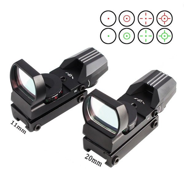 Holographic Tactical Red Green Dot Reflex Sight Scope 4 Reticles Picatinny Rail 