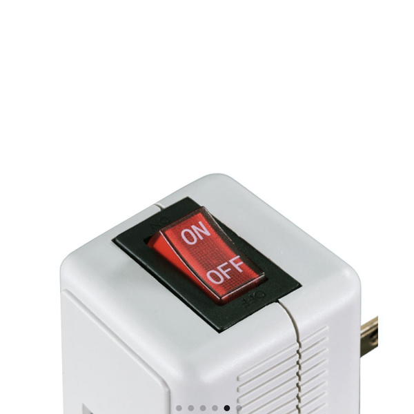 6 Pk x Single Port Plug Outlet Wall Tap Adapter Lighted Switch Power On