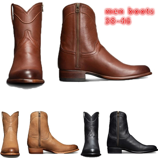 Mens cowboy boots with clearance zipper on the side