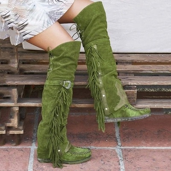 Leather bohemian outlet boots