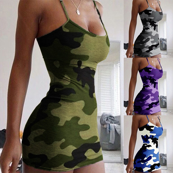 Sexy hot sale camo dress