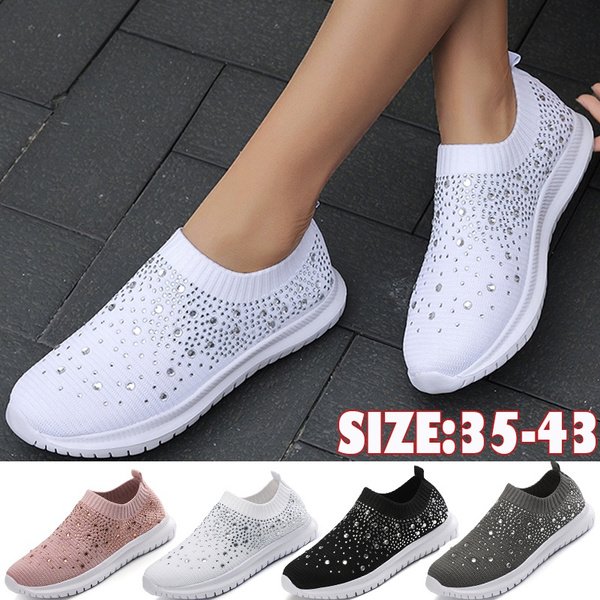Pink Glitter Trainers Women Shoes 