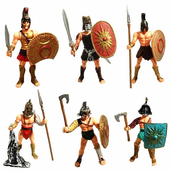 Toy Soldiers War Spartans Warrior Ancient Rome Action Figures Weapons 6Pcs New 