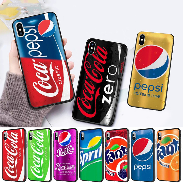 Pepsi Coca Cola Fanta Sprite Bottle Printed Black Soft Case Phone Case for IPhone 11 8 7 6 6S Plus X XS MAX XR Samsung A10 S8 Plus S9 Plus Note 9