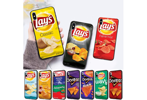 Doritos and Lays Potato Chips Packaging Printed Black Soft Case