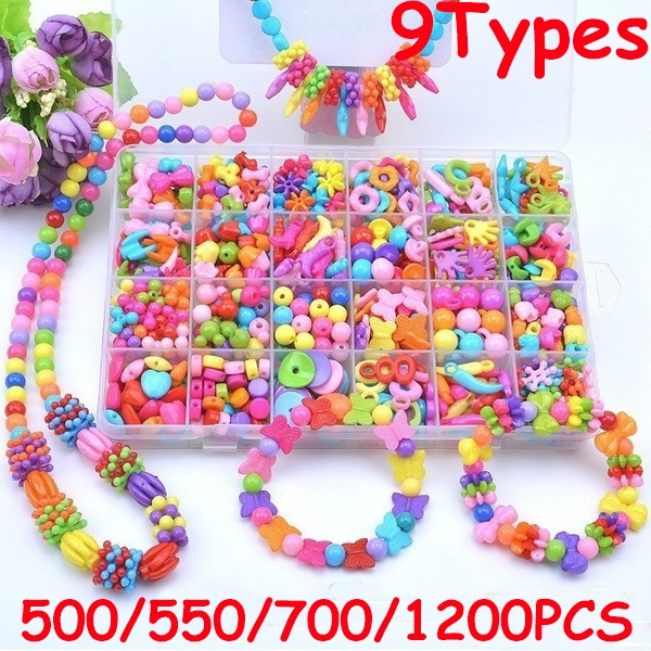 500/550/700/1200 PCS DIY Beads Set Children Bracelet Fancy Toy 9
