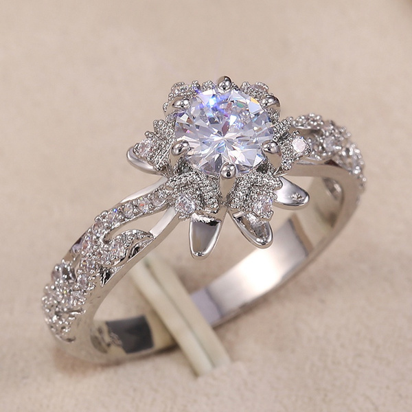 Diamond Flower Ring for Women