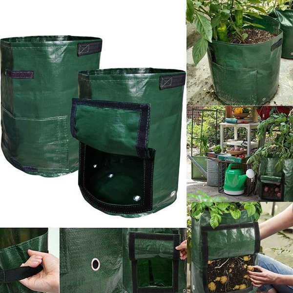 3 10 gallon Potato Grow Planter PE Cloth Planting Container Bag Garden Yard Pots 