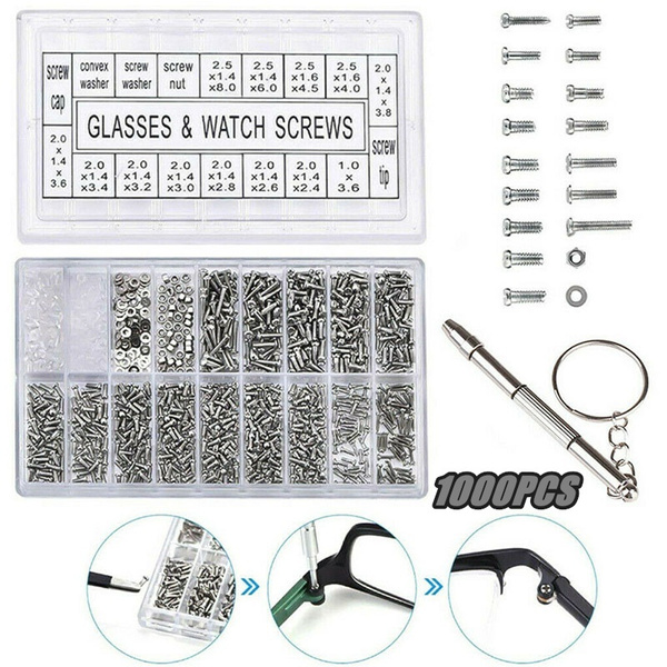 1000Pcs Tiny Screws Nut Screwdriver Eyeglass Repair Tools For