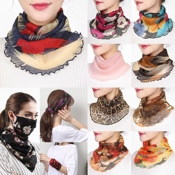 Women Fashion UV Sun Protection Breathable Chiffon Cycling Scarf for Face Neck