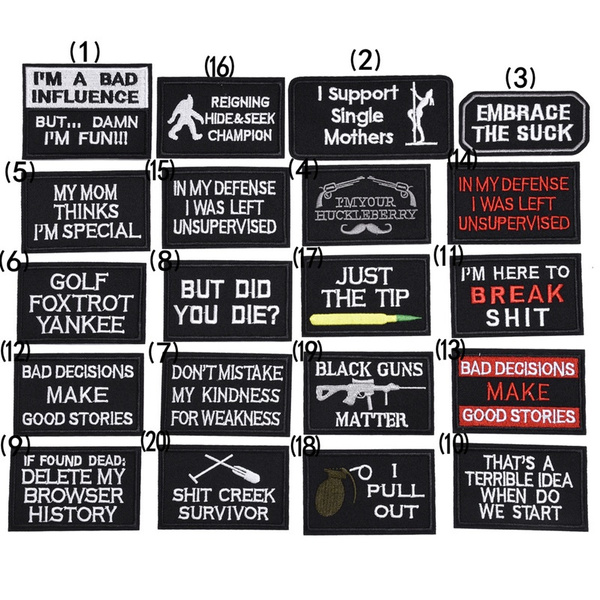 Words Iron-on Patches Funny Embroidered Punk Word Biker Cool Badge 