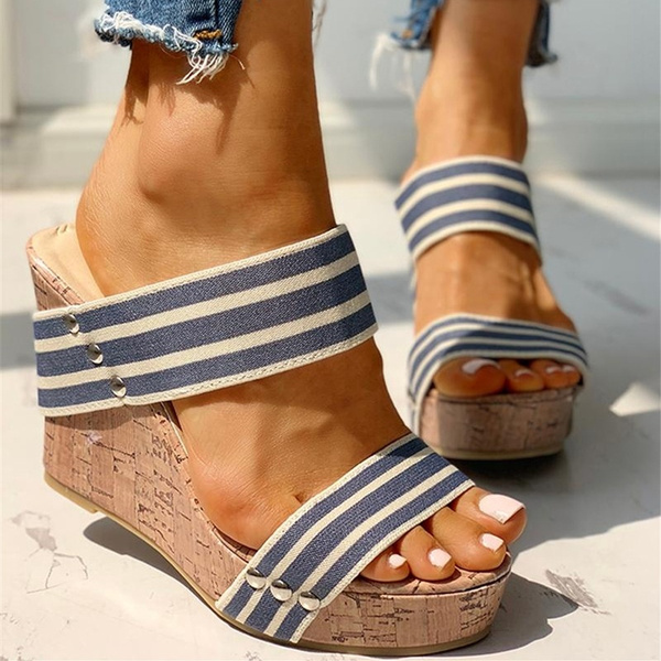 Amazon.com | VorisVina Women's Clear Espadrille Wedge Sandals Jelly Buckle  Ankle Strap Sandals Open Toe High Heel Sandals Dressy Comfortable Platform  Sandals | Platforms & Wedges