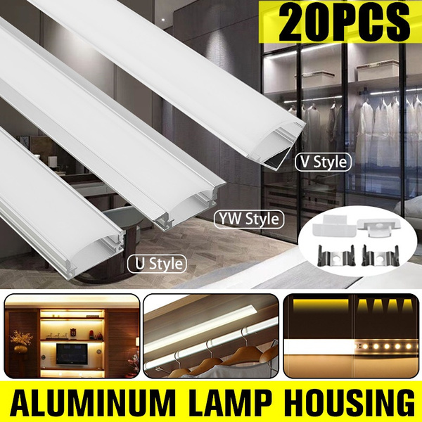 20PCS 45cm U/V/YW Style Aluminium Channel Holder for LED Strip Light ...