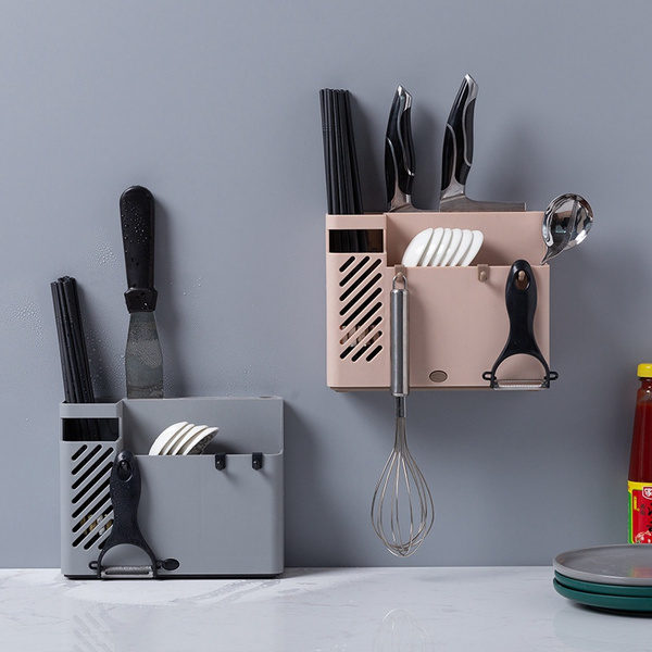 Kitchen Wall Mount Organizer, Hanging Utensil Racks Cookware Organizer ...