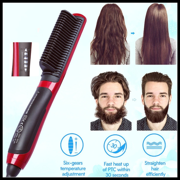 Unisex Men Women Beard Hair Straightener Home Hair Straightening Brush |  Wish