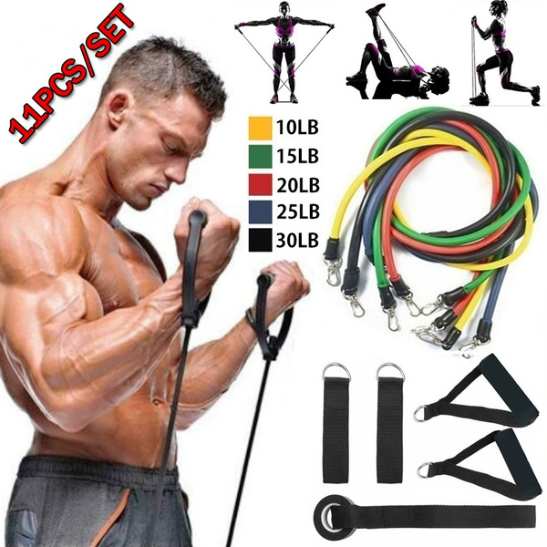 Elastic Pull Rope Exercise with 11pcs Fitness Resistance Bands