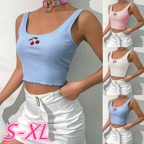 Cute tank top crop tops Clearance