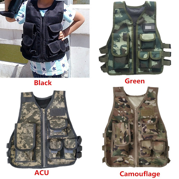 Kid Tactical Military Army Vest Hunting Jacket Molle Waistcoat Outdoors Games❤CC 