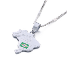 trendy necklace, Brazil, mappendant, nationalmap