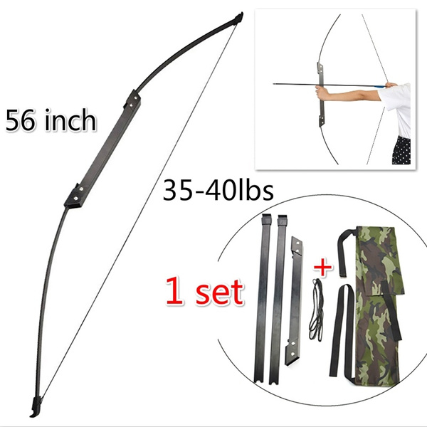 AMEYXGS NEW 1 Set (with Bag) 35-40lbs Folding Bow 56 Inch Recurve Bow  Archery Shooting Hutning Gear Sports Traditional Takedown Available Right  Hands